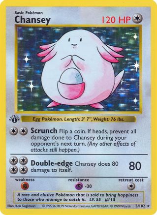 Chansey - Base Set Shadowless 1st Edition Holofoil