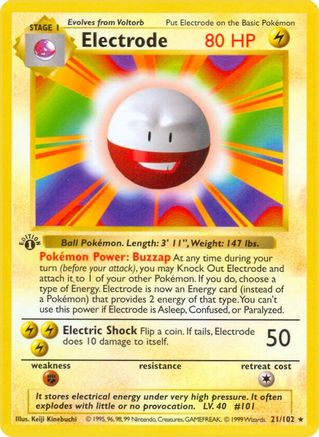 Electrode - Base Set Shadowless 1st Edition