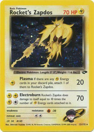 Rocket's Zapdos/132 - Gym Challenge Unlimited Holofoil