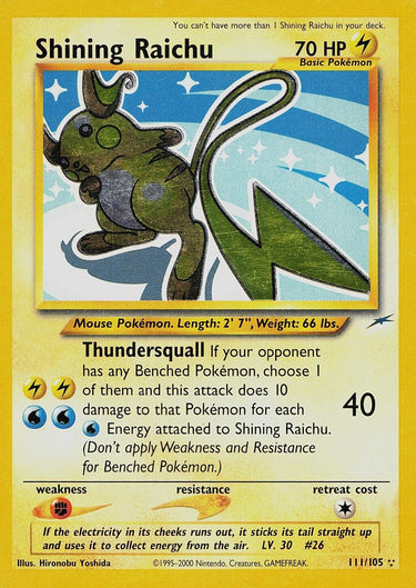 Shining Raichu/105 - Neo Destiny Unlimited Holofoil