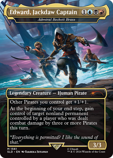 Edward, Jackdaw Captain - Admiral Beckett Brass (SLD-1561) - Secret Lair Drop / Edward, Jackdaw Captain (Borderless)