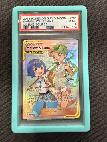 2019 POKEMON SUN & MOON COSMIC ECLIPSE #231 FA/MALLOW & LANA COSMIC ECLIPSE PSA 10