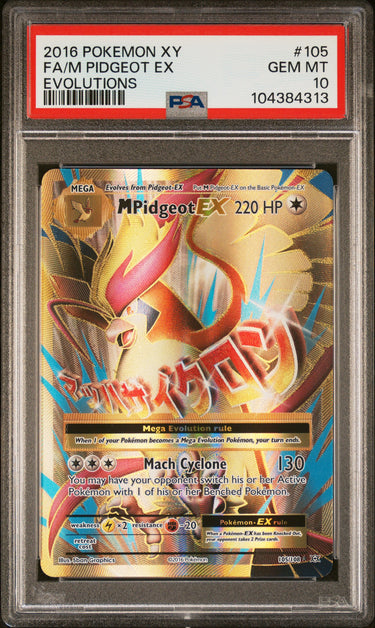 POKEMON XY EVOLUTIONS #105 FA/M PIDGEOT EX PSA 10