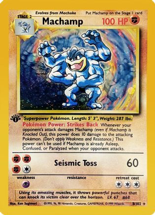 SEALED Machamp - 8/102 8/102 - Deck Exclusives 1st Edition Holofoil
