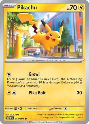 Pikachu - 018/091 18 - SV Paldean Fates Reverse Holofoil