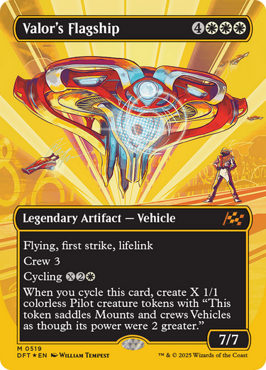 Valor's Flagship (Borderless) (First-Place Foil) (DFT-519) - Aetherdrift (Borderless) Foil