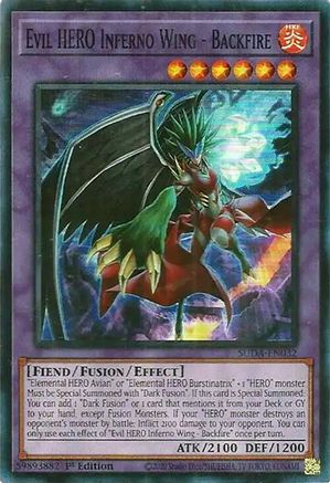 Evil HERO Inferno Wing - Backfire (SUDA-EN032) - Supreme Darkness 1st Edition