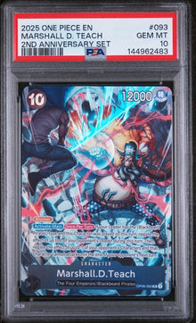 ONE PIECE Marshall D. Teach 2nd Anniversary Set #093 PSA 10