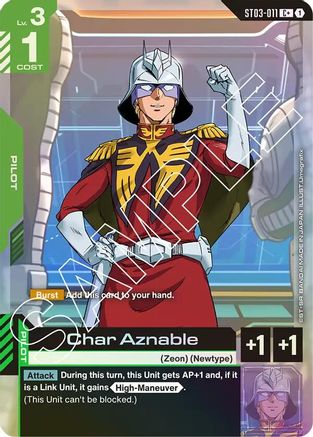 Char Aznable (C+) ST03-011/undefined - Starter Deck 03 Zeons Rush Holofoil