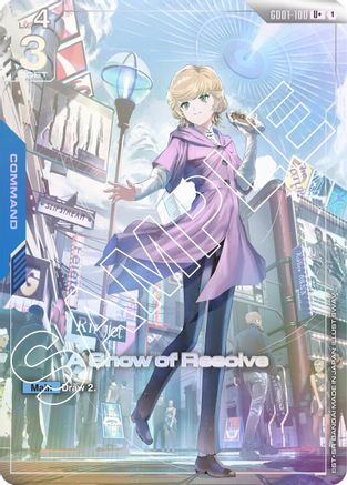 A Show of Resolve (U+) GD01-100/undefined - Newtype Rising Holofoil