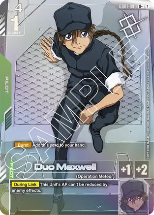 Duo Maxwell (Store Tournament Winner Pack 01) GD01-090/undefined - Gundam Promotional Cards Holofoil