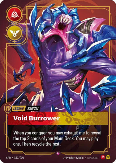 Rek'sai - Void Burrower (Metal) (187/221) - Riftbound Organized Play Promotional Cards Foil