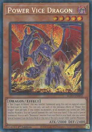 Power Vice Dragon (BLZD-EN002) - Blazing Dominion 1st Edition (Secret Rare)