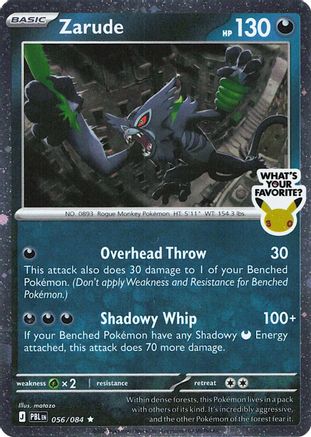 Zarude (What's Your Favorite Stamp) 56 - Miscellaneous Cards & Products Holofoil