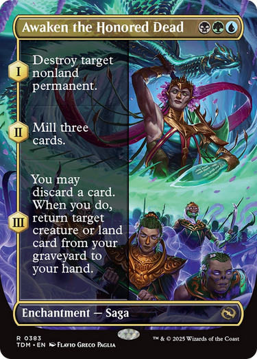 Awaken the Honored Dead (Borderless) (TDM-383) - Tarkir: Dragonstorm: (enchantment) (Borderless)