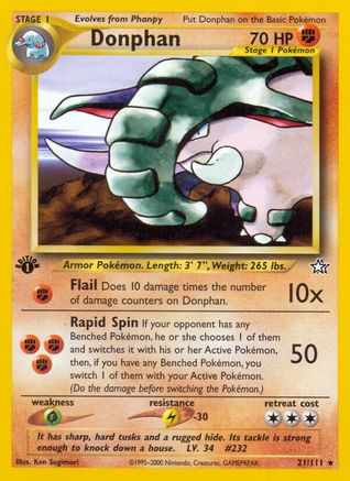 Donphan 21/111 - Neo Genesis 1st Edition