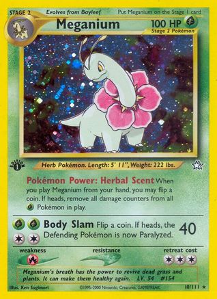 Meganium (10) 10/111 - Neo Genesis 1st Edition Holofoil