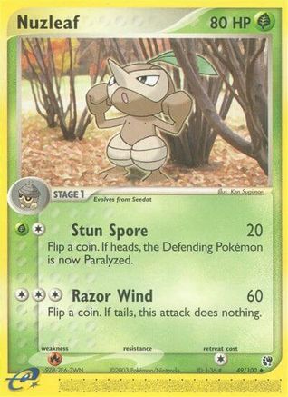 Nuzleaf - 49/100 49/100 - Sandstorm Reverse Holofoil