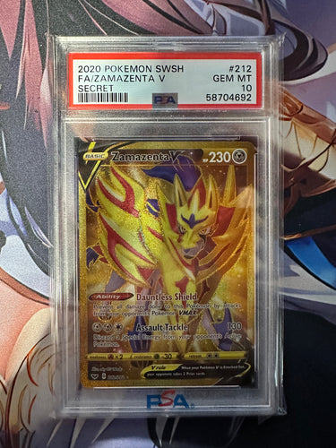 2020 POKEMON SWORD & SHIELD #212 FA/ZAMAZENTA V SECRET PSA 10
