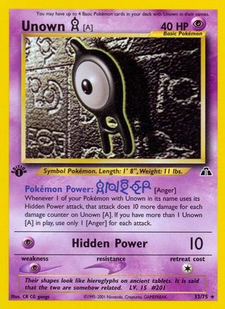 Unown [A] (33)/75 - Neo Discovery 1st Edition
