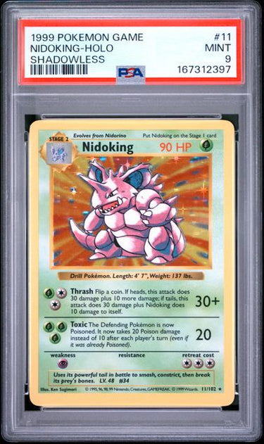 Nidoking Shadowless Holo #11 PSA 9