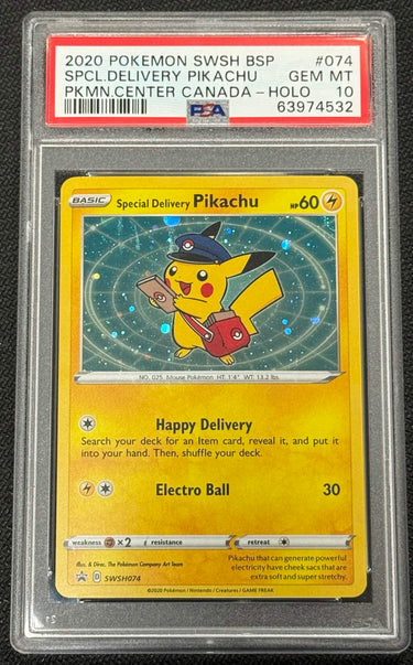 Special Delivery Pikachu #74 Holo PSA 10