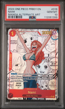 Nami Premium Booster The Best Manga Alt Art #016 PSA 10