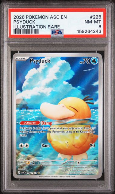 Psyduck Illustration Rare #226 PSA 8