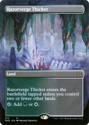 Razorverge Thicket (Borderless) (ONE-373) - Phyrexia: All Will Be One (Borderless) Foil