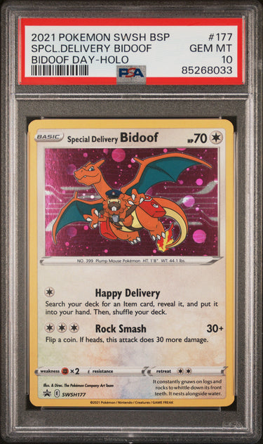 2021 POKEMON SWSH BLACK STAR PROMO #177 SPCL.DELIVERY BIDOOF BIDOOF DAY-HOLO