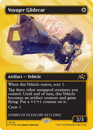 Voyager Glidecar (Borderless) (First-Place Foil) (DFT-520) - Aetherdrift (Borderless) Foil
