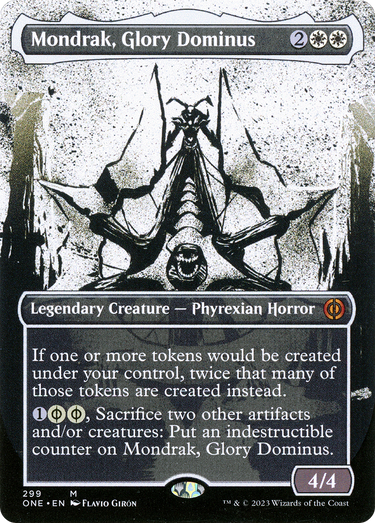 Mondrak, Glory Dominus (Showcase) (ONE-299) - Phyrexia: All Will Be One: (Showcase) (Borderless) Foil