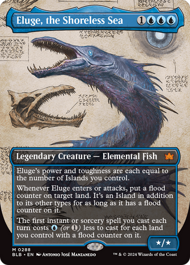 Eluge, the Shoreless Sea (Borderless) (BLB-288) - Bloomburrow: (Showcase) (Borderless) Foil