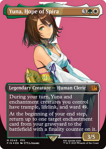 Yuna, Hope of Spira (Borderless) (Surge Foil) (FIN-549) - FINAL FANTASY (Borderless) Foil
