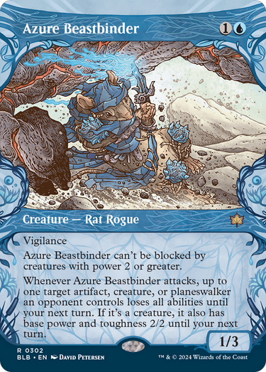 Azure Beastbinder (Showcase) (BLB-302) - Bloomburrow: (Showcase) (Borderless)