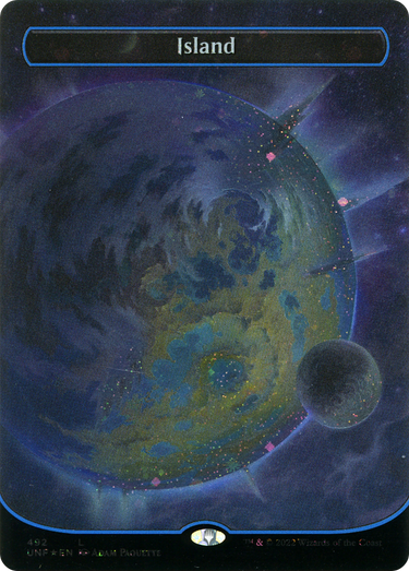 Island (492) (Borderless) (Galaxy Foil) (UNF-492) - Unfinity (Borderless) Foil