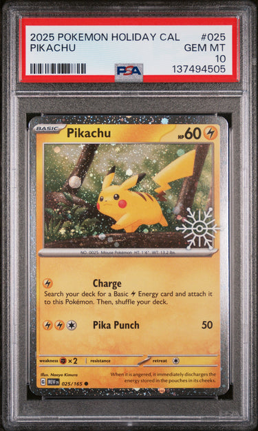 Pikachu 025/165 PSA 10 Holiday Calander
