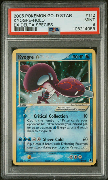 Kyogre Gold Star #112 PSA 9