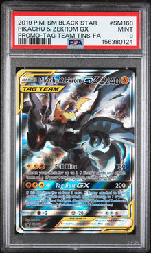 Pikachu & Zekrom GX  Promo #SM168 PSA 9