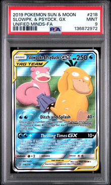 Slowpoke & Psyduck GX Alt Art #218 PSA 9